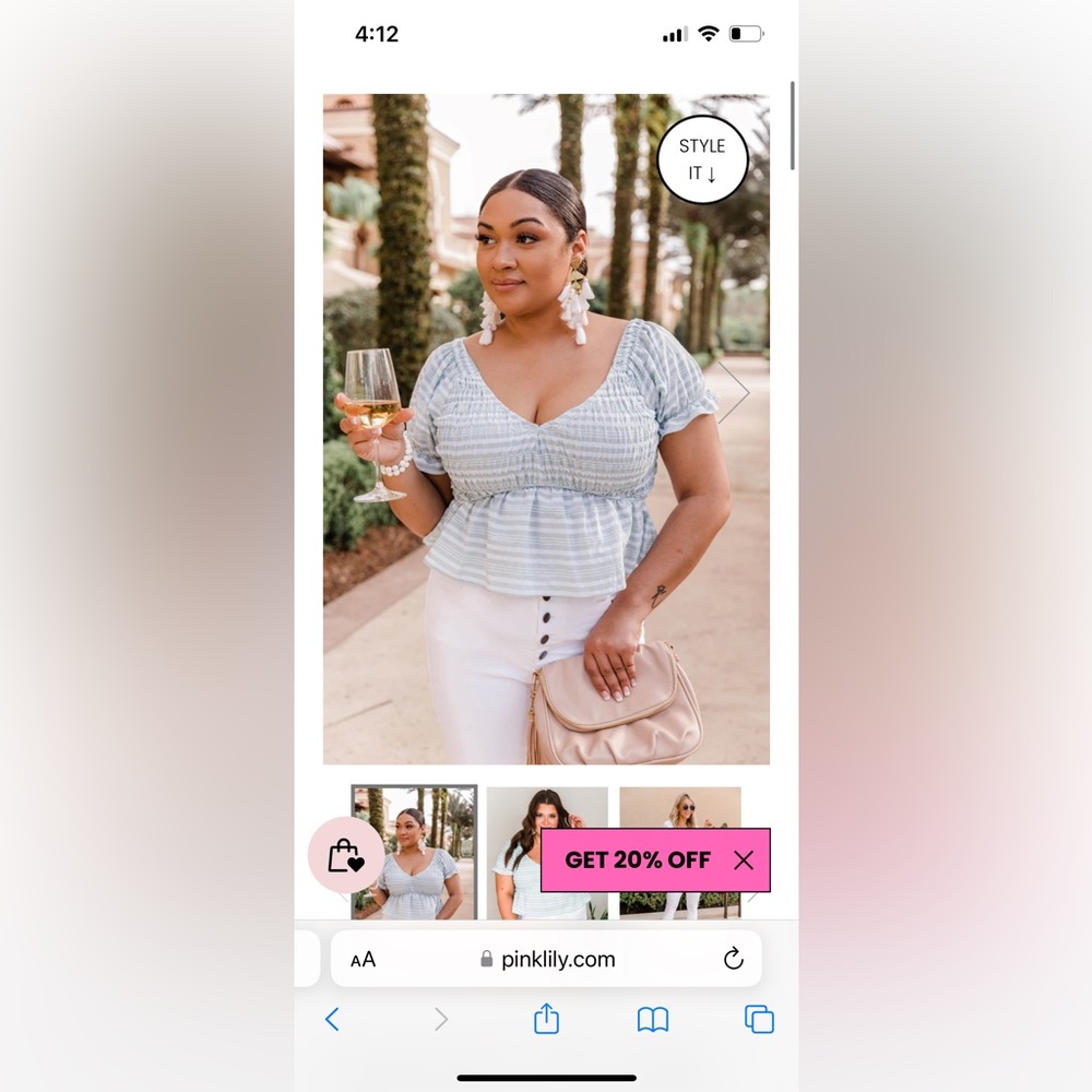 NWOT Pink Lily Sage Look Past The Future Smocked Blouse - Picture 10 of 11